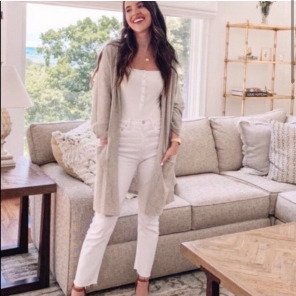 DONNI. Long Sandwash Cardigan Ribbed SWEATER COAT OSFA NWT